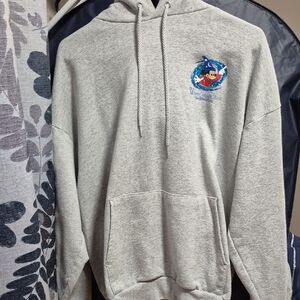 Disney Heather Gray Hoodie with Mickey Embroidery